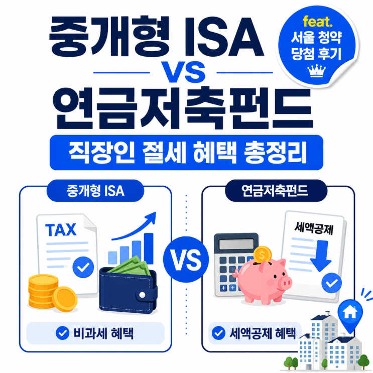  중개형 ISA vs 연금저축펀드 차이 비교, 직장인 절세 혜택 총정리 (feat. 서울 청약 당첨 후기)