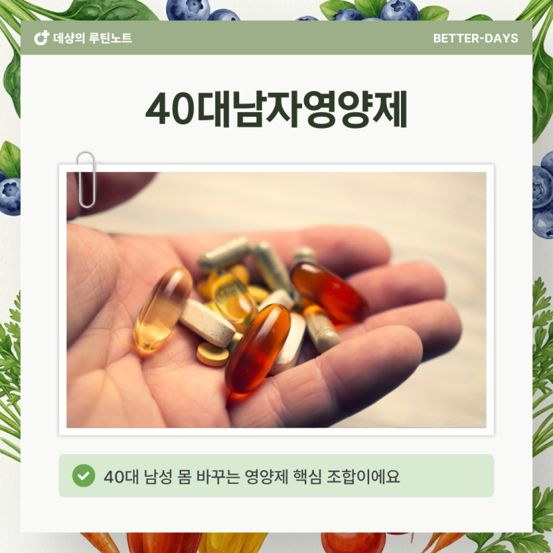 40대남자영양제 이렇게 고르면 피로·근손실·혈관 한 번에 잡아요