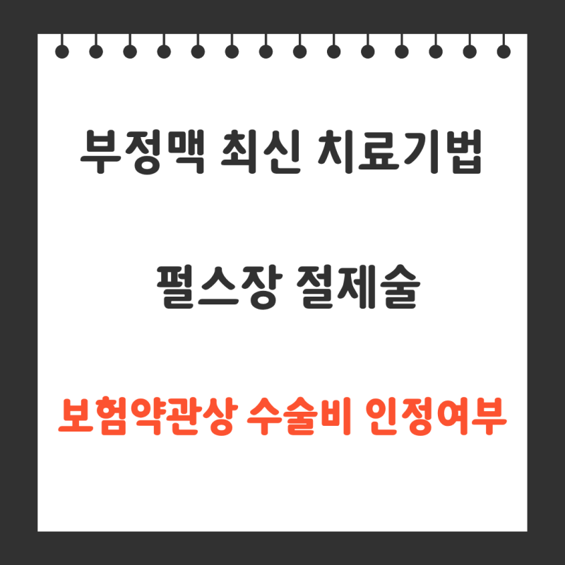 부정맥 최신 치료기법 펄스장 절제술과 보험약관상 수술비 인정여부