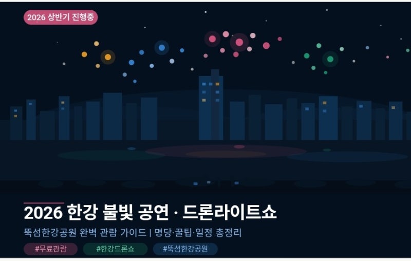 2026 한강 드론쇼 완벽 가이드  뚝섬한강공원 명당·꿀팁·일정 총정리