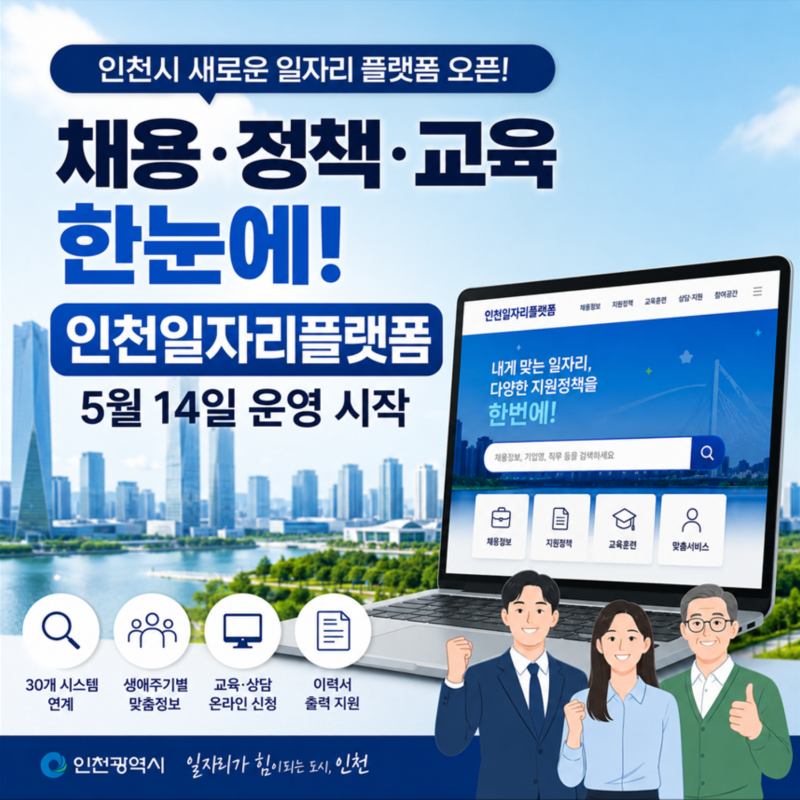 인천일자리플랫폼 드디어 시작… 채용·교육·지원정책까지 한 번에 바뀐 이유