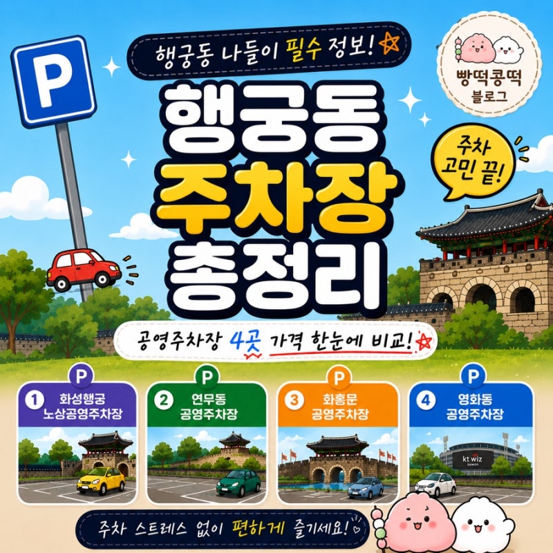 행궁동 주차 최신 정리 및 주말 주차 꿀팁 | 수원화성 공영주차장