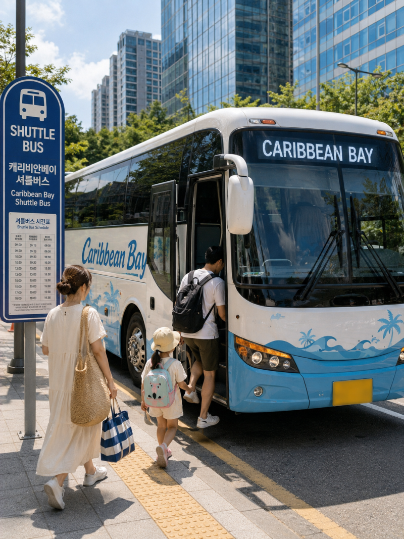 "강남역 출발" 캐리비안베이 셔틀버스, 시간표와 요금은?
