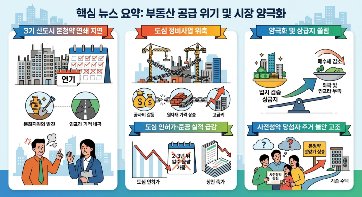  [부동산 뉴스 디코더] "희망고문 끝났다"…3기 신도시 지연과 공급 절벽이 가져올 역설