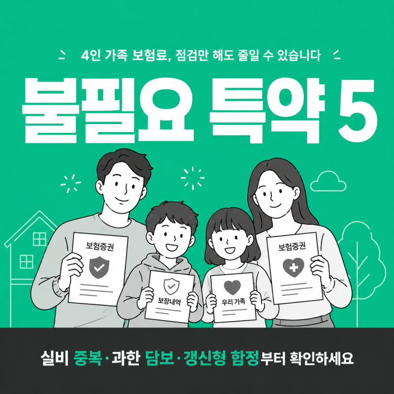 4인가족 보험료 줄이는 법 | 지금 당장 빼도 되는 불필요 특약은?