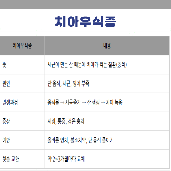 치아우식증 충치 뜻 원인 증상 예방 관리 방법, 법량질 상아질 치수 치주