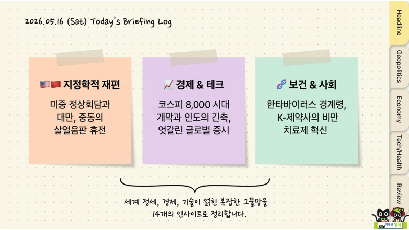 2026.05.16(토) 오전 11시 기준 주요 Headline Summary — 세계 뉴스로 배우는 영어 표현