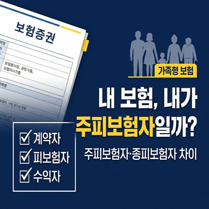 주피보험자 종피보험자 뜻, 내 보험인데 내가 주인공이 아닐 수도 있습니다