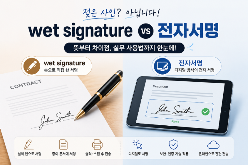 ✍️Wet signature 는 “젖은 사인”? 아닙니다! 그 진짜 의미: 수기 서명 _vs. 전자서명과 비교정....