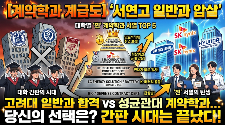  고려대 일반과 버리고 성대 간다고? 2026년 대기업 취업 보장 계약학과 찐 서열