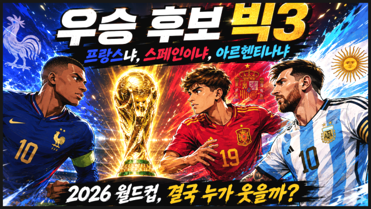  "메시의 라스트 댄스냐, 무적함대의 부활이냐" 북중미 월드컵 우승 후보 TOP 3