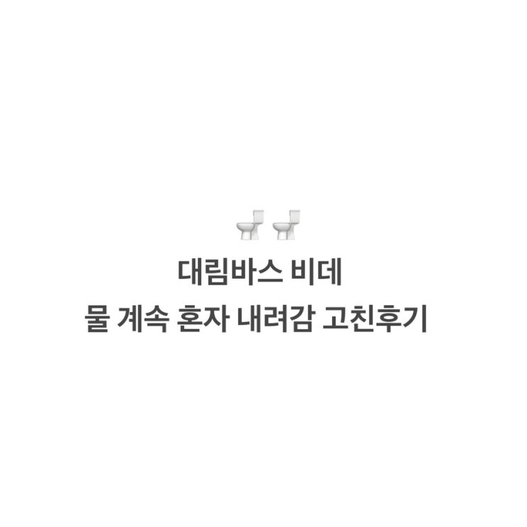  대림바스 비데 물 계속 혼자 내려감 고친후기
