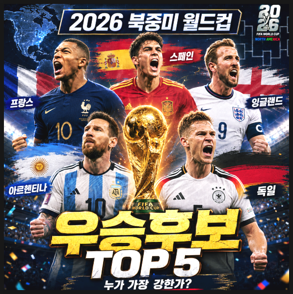  포포투가 뽑은 2026 북중미 월드컵 우승후보 TOP 5