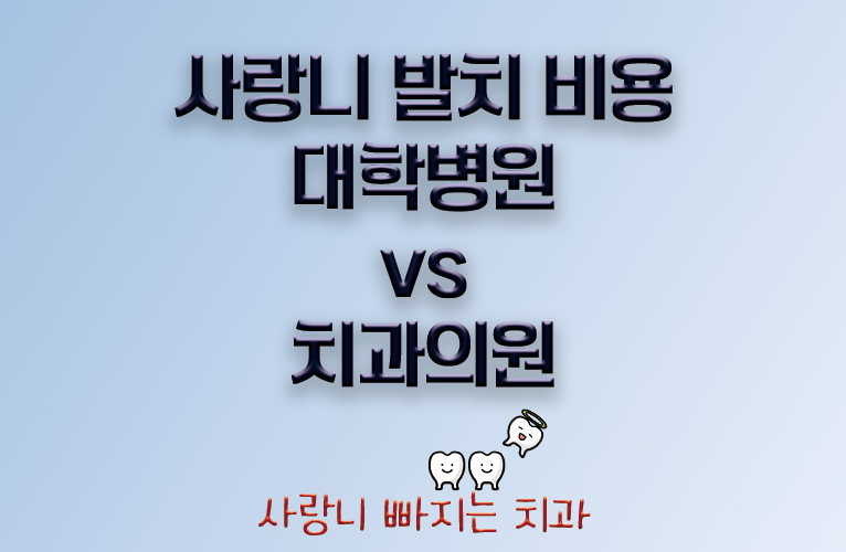 대학병원 vs 치과의원. 사랑니 발치 비용 전격 비교
