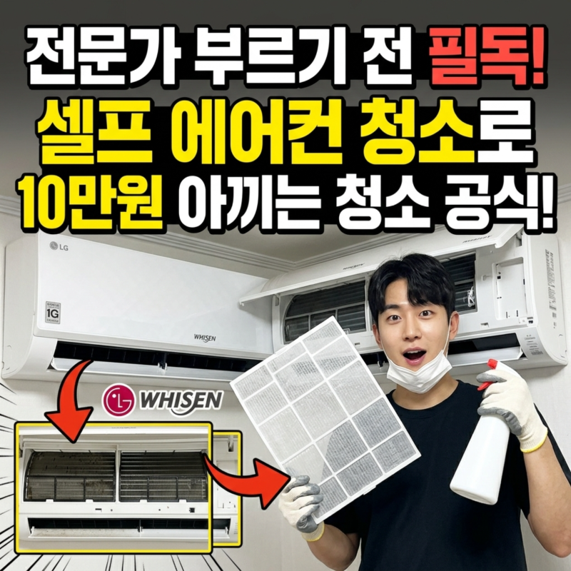 업체 부르기 전 필독! LG 휘센 벽걸이 에어컨 셀프 청소로 10만 원 아끼는 세척 공식(에어컨 청....