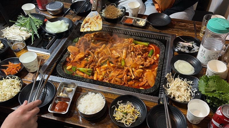 [인천 검단 주물럭 맛집] 오리 로스 백숙 주물럭 육개장 노포 맛집 단체환영 단풍나무