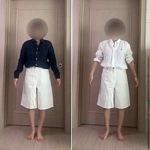 폴로 보이즈 린넨셔츠 L vs XL, 성인여자 기준 핏 차이 비교