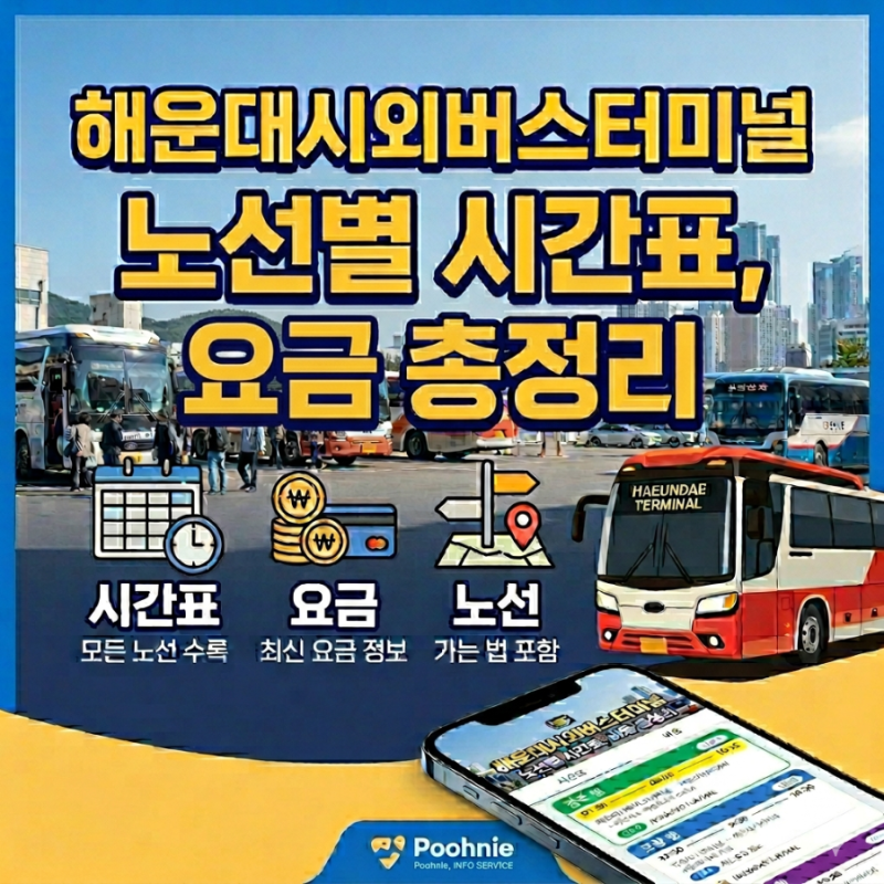 부산 해운대시외버스터미널 노선별 최신 시간표 및 요금 총정리(울산, 창원, 동대구 등 모든 ....