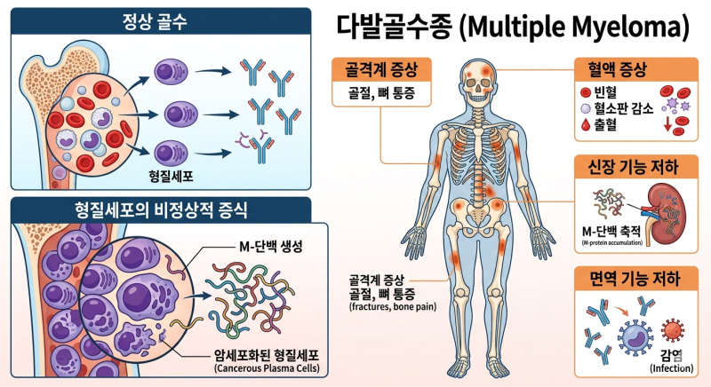 다발골수종 초기증상 총정리｜허리통증·빈혈·신장 이상 주의