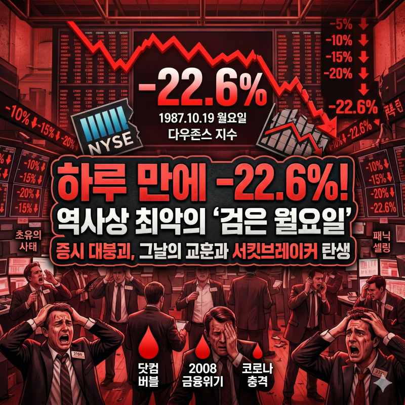 검은 월요일이란? — 하루에 -22% "역사상 최악의 주가 폭락 사건"