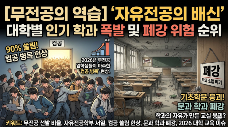  2026 자율전공학부 서열의 배신, 컴공 쏠림에 문과 폐강 위기 대학 TOP 30