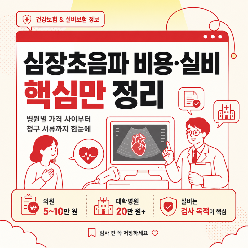 심장초음파 받기 전에 꼭 알아야 할 것 3가지 | 실비 적용 여부 포함