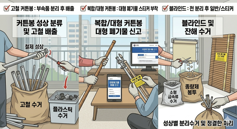 커튼봉 블라인드 버리는법 어떻게 버려야 문제없을까?