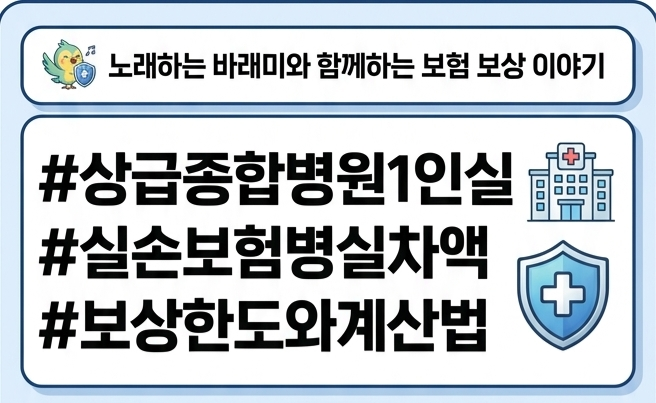 상급종합병원 1인실 입원료, 실손보험 약관상 보상 한도와 계산법 정리!