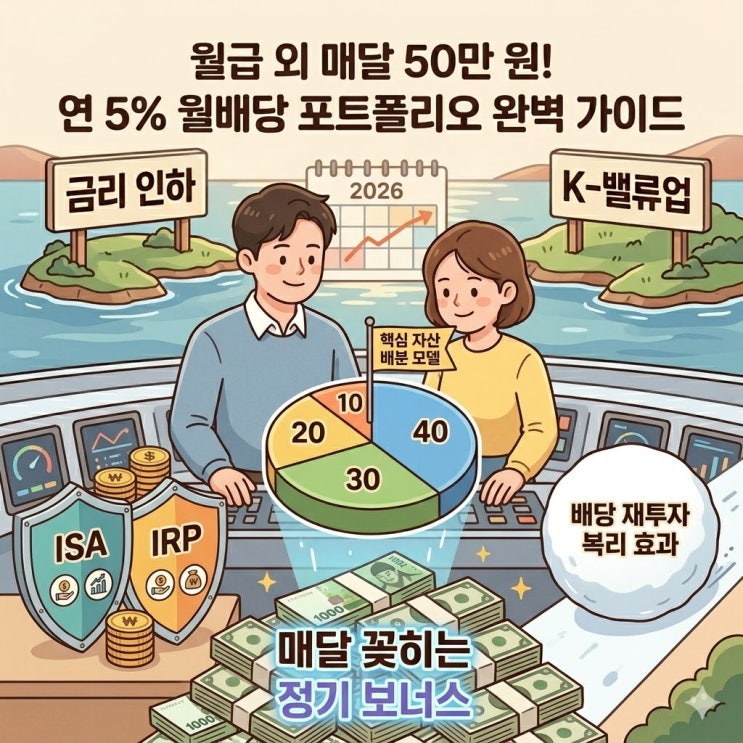  파이어족을 위한 현금흐름 만들기: SCHD, JEPI, 리츠 조합으로 연 5% 배당수익률 달성법