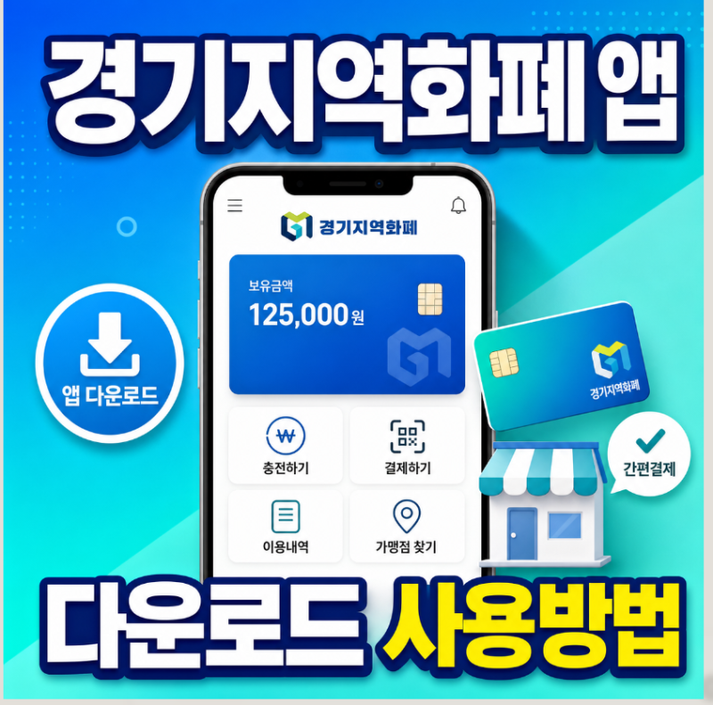 경기지역화폐 앱 다운로드 카드 신청 사용방법 잔액조회하기