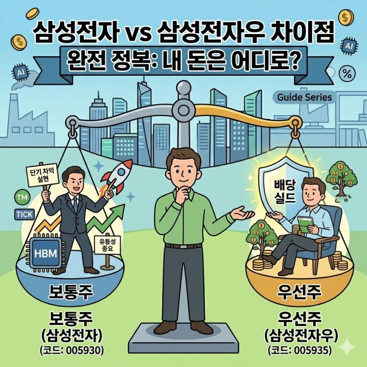  [2026년 최신] 삼성전자 vs 삼성전자우 차이점 완벽 비교! 내 계좌엔 뭘 담을까?