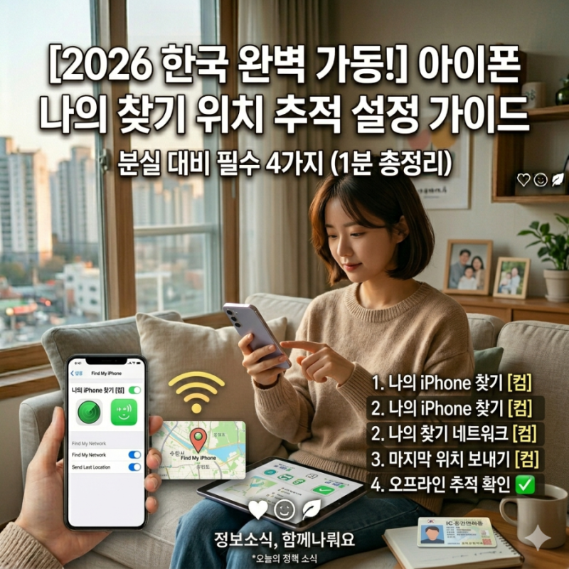 2026 최신 가이드 아이폰 나의 찾기(iPhone 찾기) 활성화 및 위치 추적 완벽 설정법