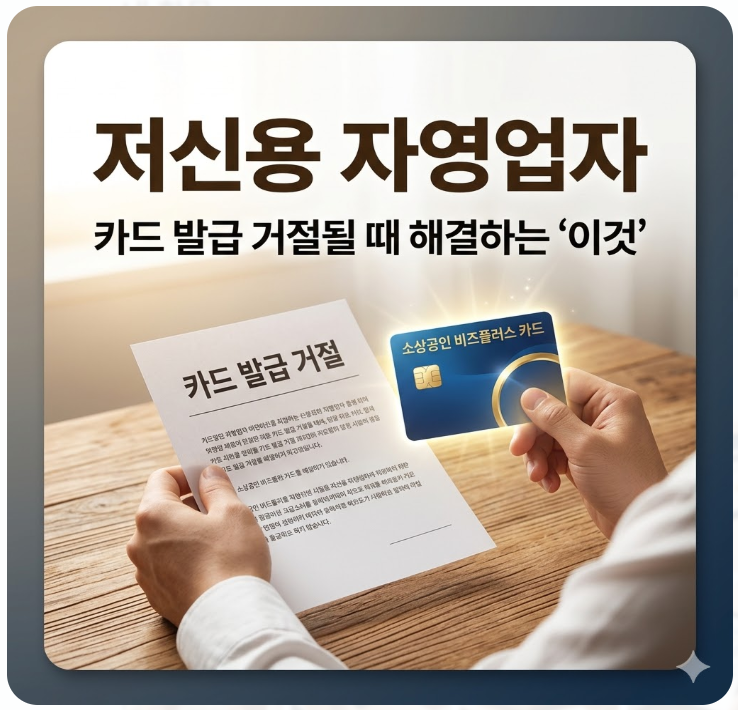 2026년 저신용 자영업자 카드 발급 거절될 때 해결하는 '이것'
