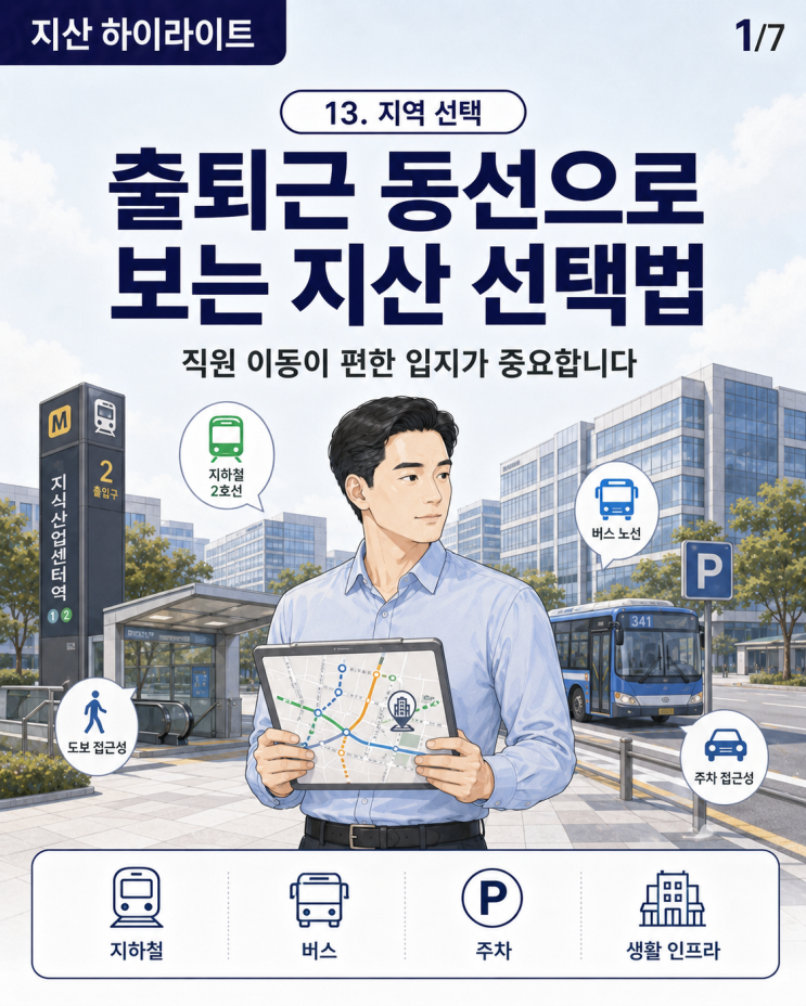  지식산업센터 출퇴근 동선, 지산 선택 기준 정리