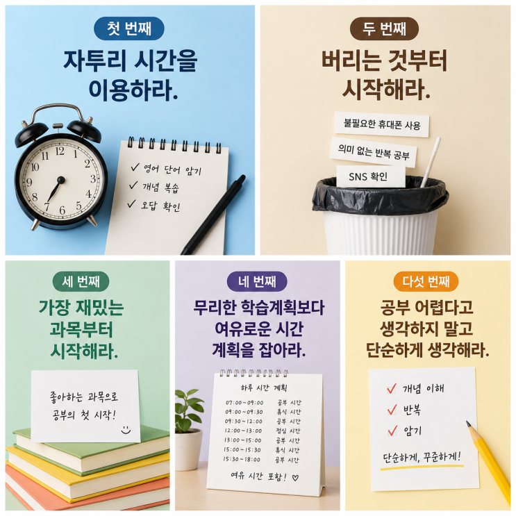  수험생 성적 향상을 위한 현실 공부 학습법 5가지