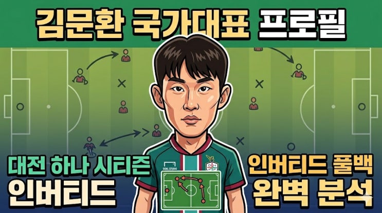 <b>김문환</b> 국가대표 프로필 대전 하나 시티즌 인버티드 풀백 완벽... 