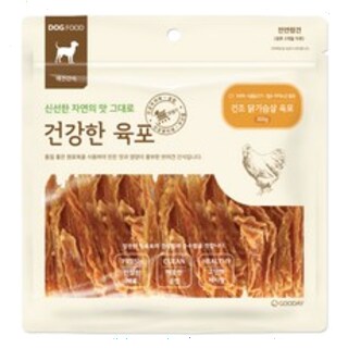  굿데이 강아지 건강한 육포 건조 닭가슴살 300g - 수제간식처럼 안심 급여