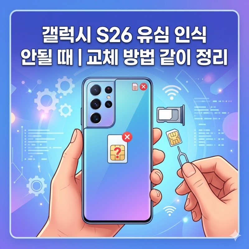 갤럭시 S26 유심 인식 안될 때 | 교체 방법 같이 정리