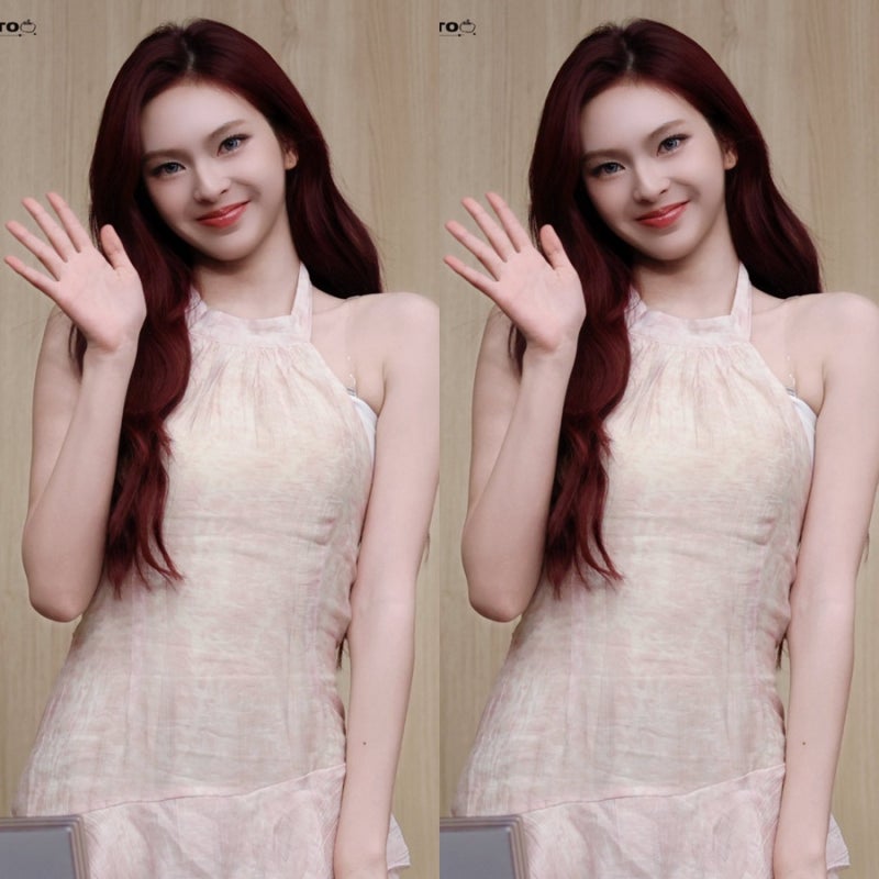 베이비몬스터 치키타 핑크 러플 홀터넥 원피스 옷 착장 정보