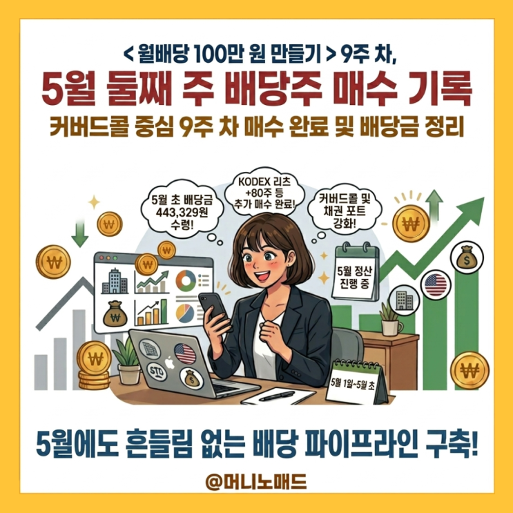  < 월배당 100만 원 만들기 > 9주 차, 5월 둘째 주 배당주 매수 기록