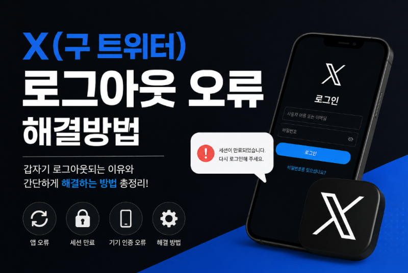 X(구 트위터) 로그아웃 오류 해결방법