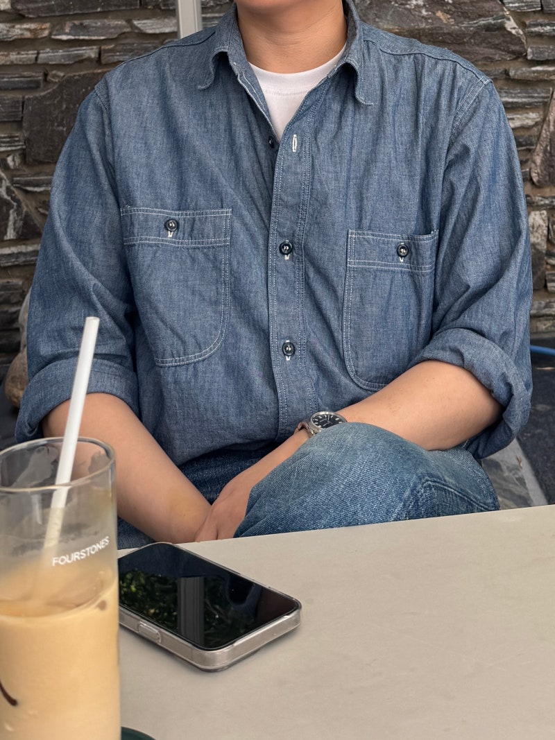 (orSlow) 오어슬로우 샴브레이 셔츠 릴렉스 핏 리뷰.