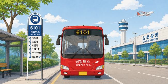 노원에서 김포공항 가는법｜6101 공항버스 이용방법
