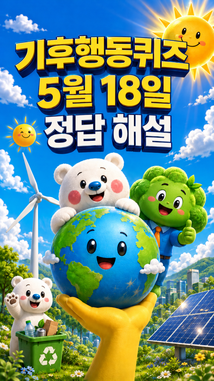  기후행동퀴즈 5월 18일 정답 공개, 오늘 문제 해설·장바구니 사용과 온실가스 감축
