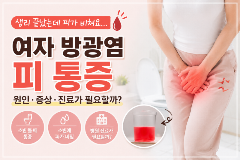 여자 방광염 피 통증, 생리 끝났는데 혈뇨처럼 보인다면?