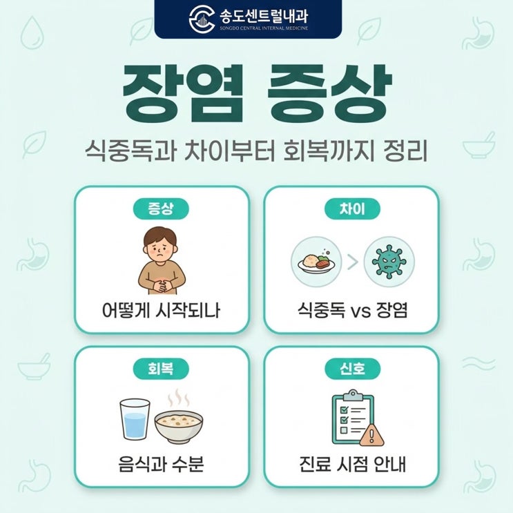  장염증상, 식중독과의 차이는? 회복기간과 음식 총정리