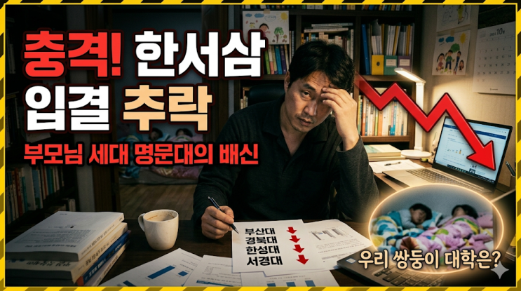  [한서삼 입결 근황] 부모님 시대 명문대의 추락, 2026년 정시 커트라인 하락폭 순위 찐 후기