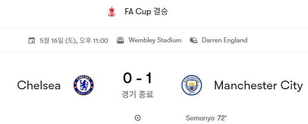 FA컵 결승전 첼시VS맨시티 리뷰