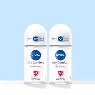  니베아 데오드란트 롤온 드라이 컴포트 50ml 2개 - 하루 종일 깔끔한 케어