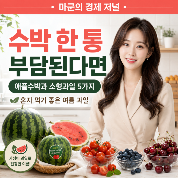  혼자 사는데 수박 한 통 부담된다면 애플수박과 소형과일 5가지